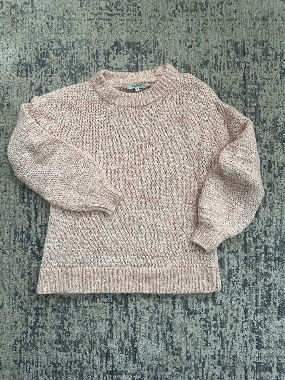 Madewell Marled Light Pink Crewneck Sweater